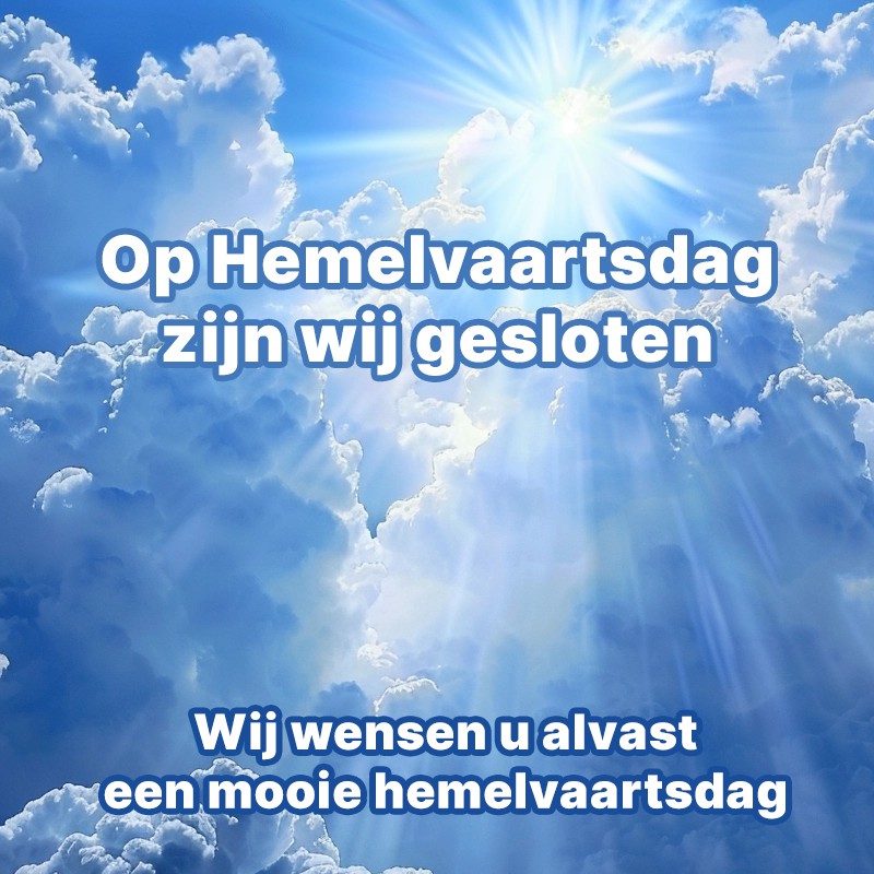 Gesloten op Hemelvaartdag